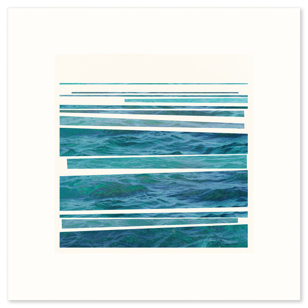 ‘Syncopated Shore’, a striking graphic print of the rhythm of waves breaking on the shore, by Janet Taylor | Household Art.