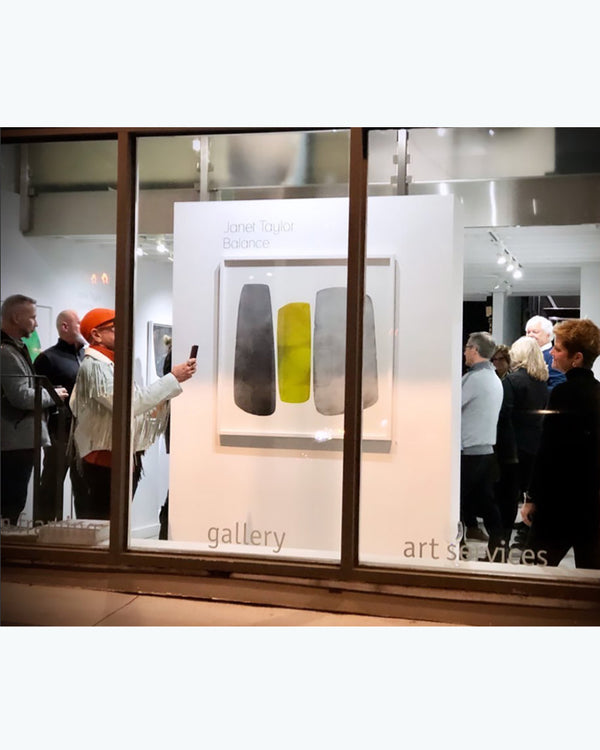 Janet Taylor at the Opening of Balance at Akasha Art Projects.