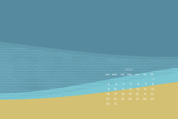 July Calendar Download: Water, Water