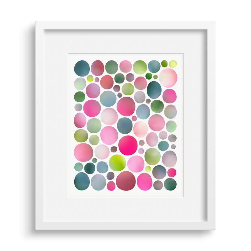 Colourful abstract graphic limited edition fine art print 'In the Garden", by Janet Taylor | Household Art.