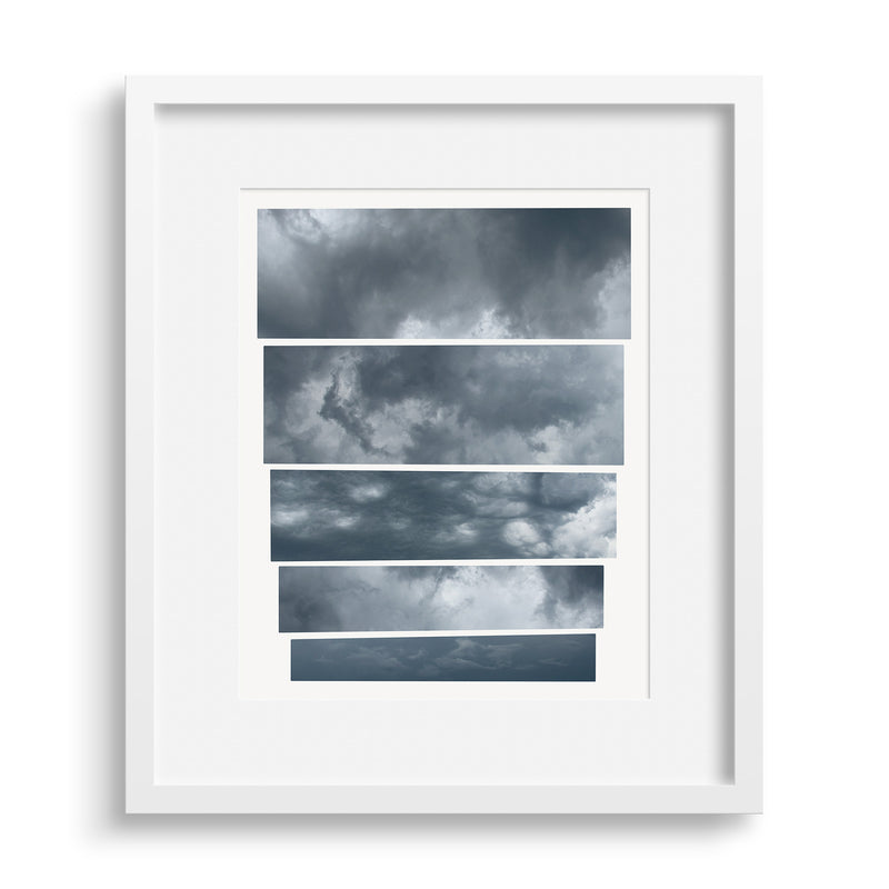 White framed version of a graphic fine art capturing the mood of an oncoming storm, by Janet Taylor | Household Art.