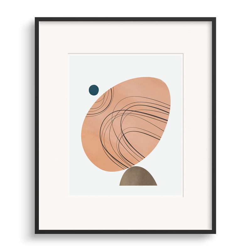 Tipping Point print by Janet Taylor in a black frame.