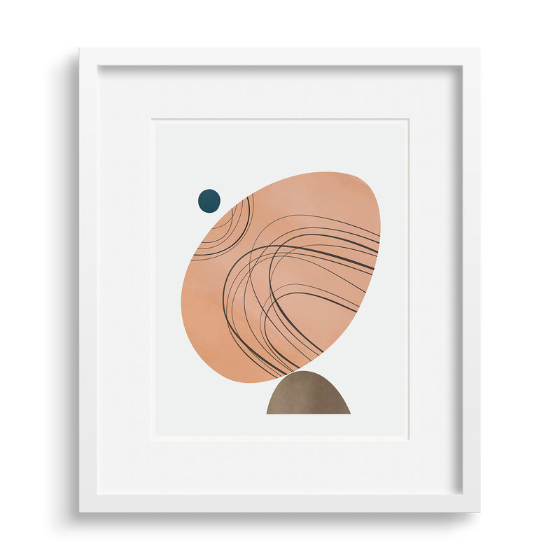 Tipping Point print by Janet Taylor in a white frame.