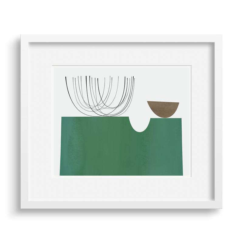 Walled Garden print by Janet Taylor in a white frame.