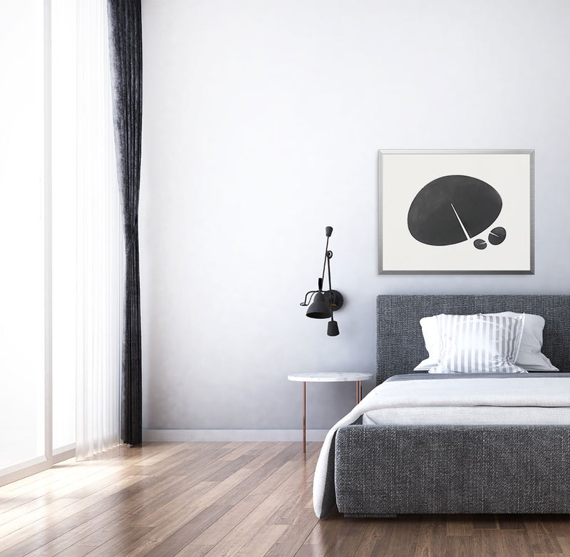 Lily Leaf Graphic Limited Edition print by Janet Taylor | Household Art, brings calming visual interest to a bedroom.